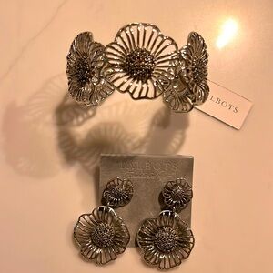 Silver Earrings and Matching Bracelet